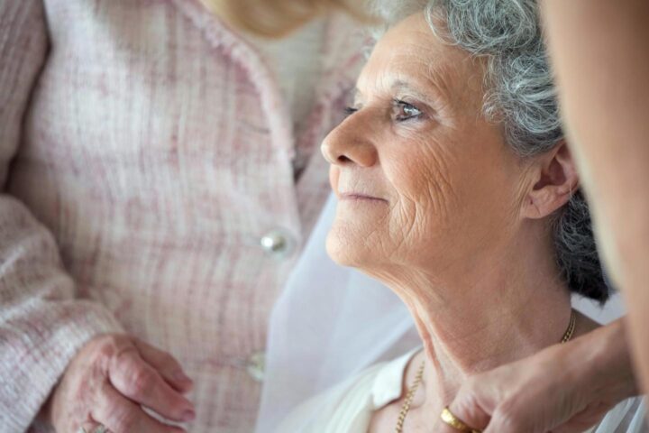 An Elderly Woman with a Melancholic Facial Expression