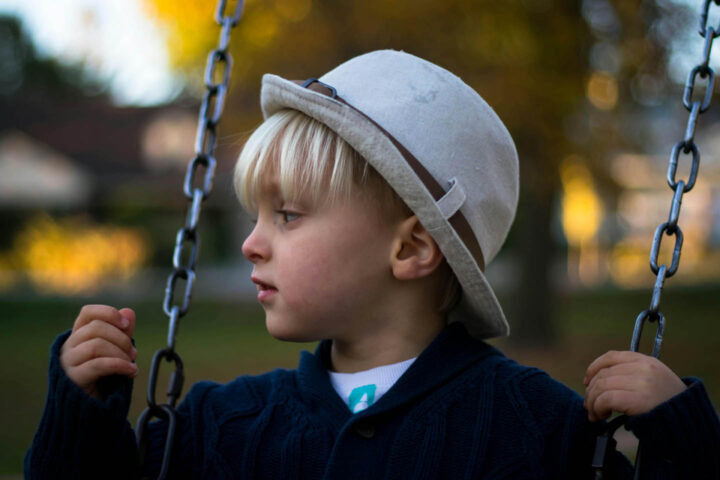 A boy on a swing